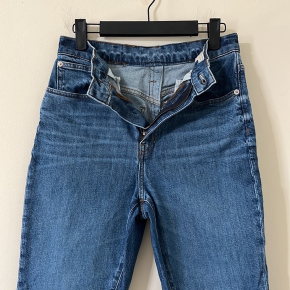 Madewell The High-Rise Slim Boyjean Medium Wash Distressed Hem Size 27 - Picture 6 of 12